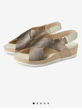 PIKOLINOS Metallic Bronze Cross-Strap Slingback Sandals